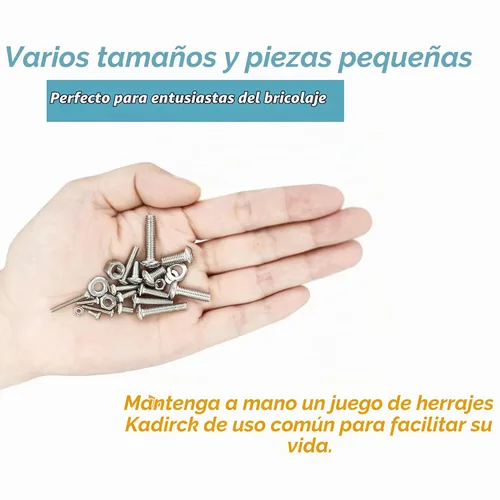 Vista 6 de Kadrick 1230 piezas de tornillos de acero inoxidable 304, surtido métrico M2 M3 M4 M5, kit de pernos de cabeza hexagonal de botón de 4mm-20mm