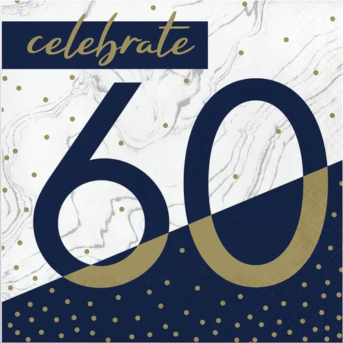 Vista 8 de Trendware Servilletas de cumpleaños número 18 azul marino y dorado, 48