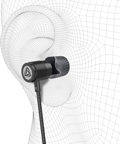 Vista 7 de LUDOS Auriculares con cable ultra intraauriculares, 5 años de garantía, auriculares con micrófono, auriculares con cancelación de ruido, espuma