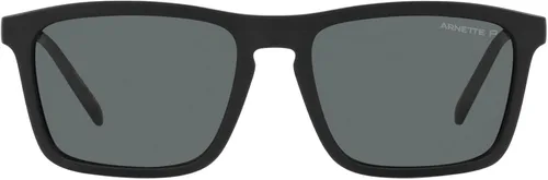 Vista 2 de ARNETTE An4283 Shyguy - Lentes de sol cuadrados para hombre, color negro mategris oscuro, polarizados, 2.205in, Negro mateGris oscuro polarizado.