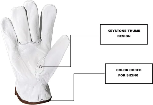 Vista 3 de Strongarm - Guantes Premium de Cuero de Piel de Cabra para Soldadura y Trabajo, para Soldadura, Construcción, Industrial, Jardinería, Mechanix