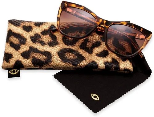 Vista 4 de Sofia Vergara x Foster Grant Sofia - Gafas de sol para mujer ojo de gato tortuga de cristal 2165in Crystal Tortoise