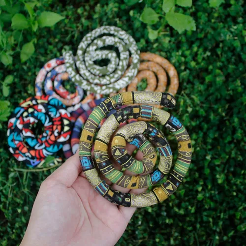Vista 3 de Spiral Lock Hair Tie Dreadlock Accessories Dreadlock Hair Tie Bendable Loc Ponytail Holders for women & men with thick hair (Green Pattern)