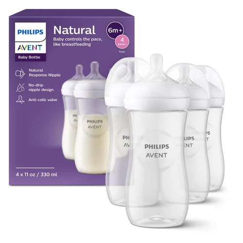 Vista 10 de Philips Avent - Biberón natural con boquilla de respuesta natural, azul, 4 onzas, paquete de 4, SCY900/24