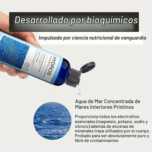 Vista 4 de Synchro - Gotas de minerales con electrolitos Hydros Trace, gotas de agua rica en minerales para agua con electrolitos, gotas de electrolitos
