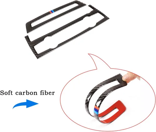 Vista 4 de coche aire acondicionado ajuste volumen marco pegatinas accesorios fibra de carbono suave para BMW X5 E70 X6 E71 2008-2013
