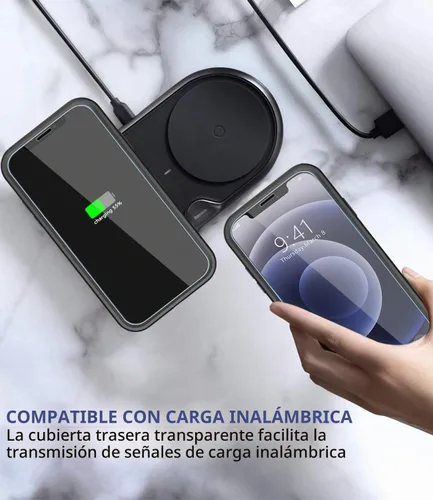Vista 7 de Diverbox - Funda para iPhone 12 a prueba de golpes y caídas, protector de pantalla de vidrio templado, funda protectora de alta resistencia