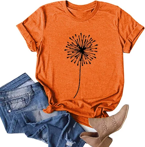 Vista 2 de Camisetas de verano para mujer, ajuste holgado, cuello redondo, manga corta, ajuste regular, casual, camisetas