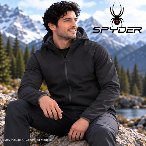 Vista 7 de Spyder Chaqueta Softshell para hombre - Chaqueta de forro polar resistente Cuervo negro