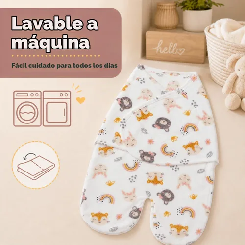Vista 8 de EVERYDAY KIDS Manta envolvente para bebés de 0 a 3 meses para niños y niñas Osos y Arcoiris