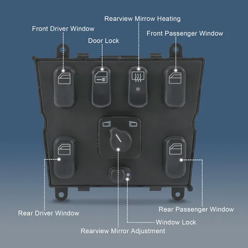 Vista 4 de JDMSPEED Nuevo interruptor de control maestro de ventana de energía eléctrica de repuesto para Mercedes Benz ML320 1998-2003, ML500 2002-2003, ML55