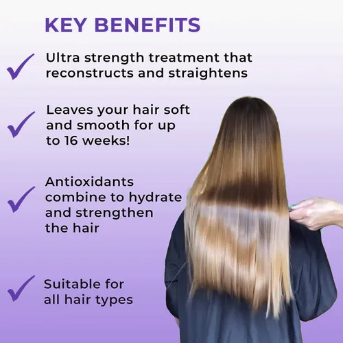 Vista 3 de Kashmir Keratin, Tratamiento capilar de queratina, 33.8 onzas, sin formas, 0% formaldehído, alisado sin encrespamiento, reduce el 90% de los rizos