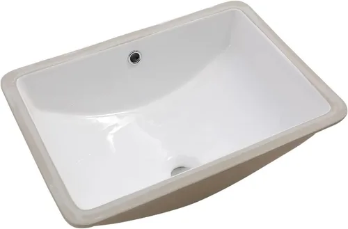 Vista 19 de Lordear Fregadero de baño de 18 x 12 pulgadas para empotrar bajo encimera, fregaderos de tocador rectangulares de cerámica de porcelana blanca pura