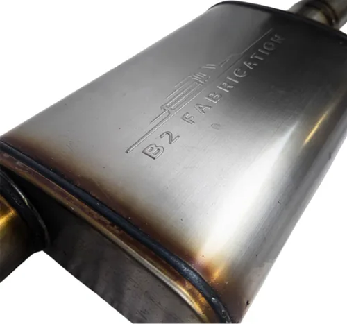 Vista 3 de B2 Fabrication Silenciador de rendimiento para Ram 1500 (2019-2024) 5.7L Hemi 3.6L V6 - Sonido moderado de 18 pulgadas de acero inoxidable 409