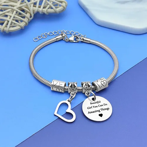 Vista 3 de DlaeKua Regalos inspiradores para mujer, pulsera de recuperación, regalos de aliento para mujeres, regalo de cumpleaños para regalo para hermosas