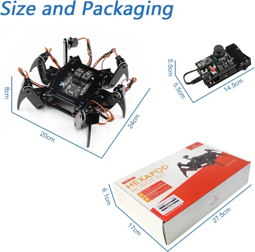 Vista 7 de Freenove - Kit de robot hexápodo con control remoto (compatible con Arduino IDE), torsión de arrastre para caminar, control remoto de aplicación