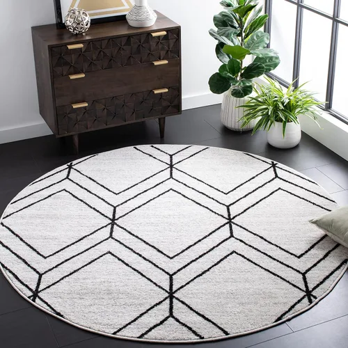 Vista 43 de SAFAVIEH Adirondack Collection - Alfombra decorativa, 2 x 3 pies, color negro y marfil, diseño geométrico moderno, no desprende pelusa y de fácil