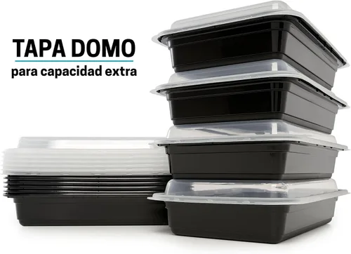 Vista 7 de Igluu Meal Prep Contenedores reutilizables (paquete de 10) 1 compartimento – 28oz Recipientes para alimentos con tapas, apilables, aptos