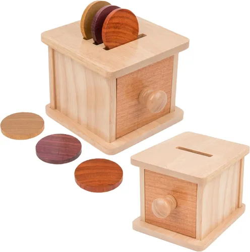 Vista 14 de Adena Montessori Caja de monedas, puerta amarillo-verde, 19.7-39.4 ft