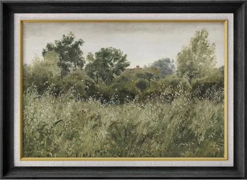 Vista 210 de MUDECOR Lienzo enmarcado prémium para pared, pinos nevados en bosque de invierno, ilustraciones modernas, arte contemporáneo, escénico, divertido