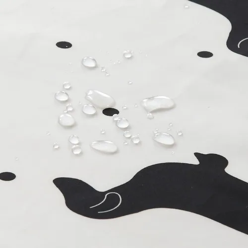 Vista 2 de Hannah Lindo perro salchicha impreso beige tela de poliéster impermeable animal negro encantador cortina de ducha para niños, 72 pulgadas de ancho x