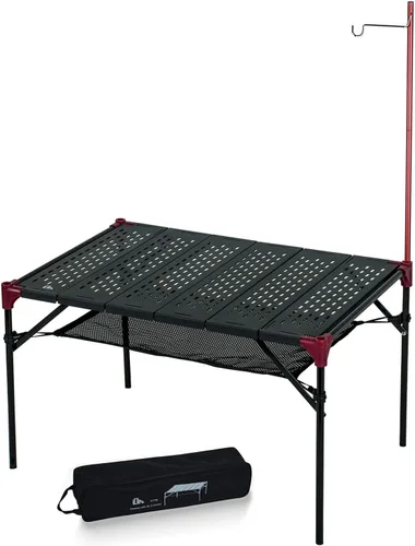Vista 16 de Mesa plegable extensible, área de mesa grande, ultraligera, compacta con mesa hueca y bolsa de transporte para camping, mochilero, playa, concierto