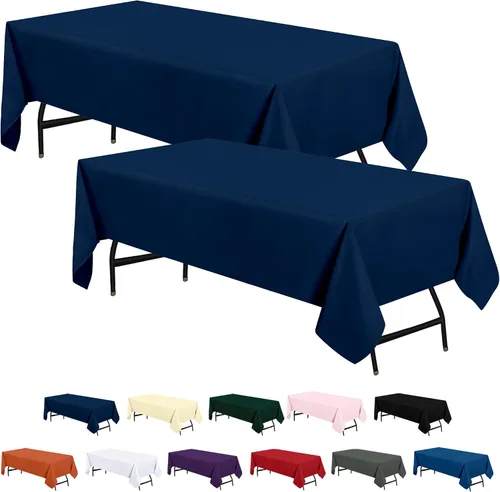 Vista 33 de Utopia Kitchen Mantel rectangular, 1 paquete, mantel lavable a máquina, mantel de poliéster para comedor, fiestas de bufé, pícnics, eventos, bodas