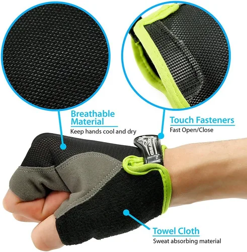 Vista 6 de GEARONIC Guantes de ciclismo para hombre guantes de bicicleta de montaña sin dedos para hombre guantes de bicicleta MTB guantes de bicicleta