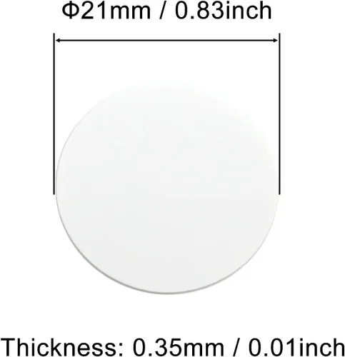 Vista 2 de Pegatinas autoadhesivas para agujeros de tornillo, tapas de cubierta de PVC, a prueba de polvo, para muebles de madera, 0.827 in, 2 hojas/108 Blanco
