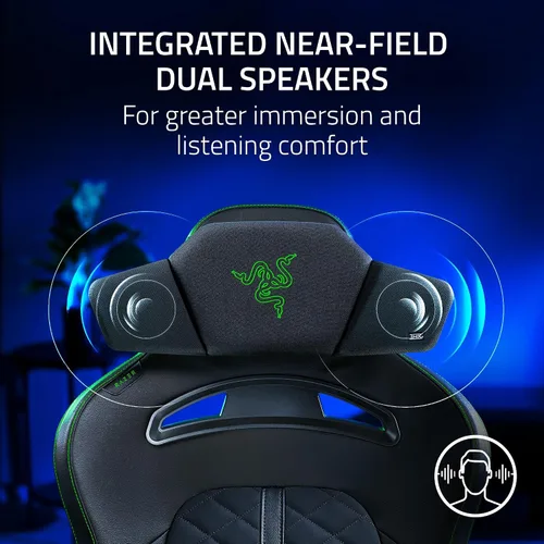 Vista 2 de Razer Clio - Cojín de cabeza de altavoz inalámbrico: THX habilitado para audio espacial - Altavoces dobles integrados de campo cercano - Múltiples