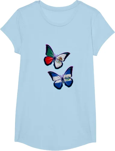 Vista 14 de Raíces biculturales de El Salvador y México. Versión mariposa Camiseta, Negro