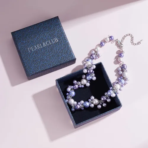 Vista 7 de Collar de perlas con cuentas, elegante gargantilla de perlas para mujer, joyería de moda, regalo de cumpleaños para mamá
