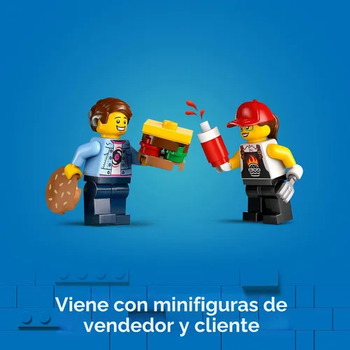 Vista 5 de LEGO City Camión de Hamburguesas - Juego de Construcción de Juguetes, Regalo Divertido para Niños de 5 años en Adelante, Camioneta de Hamburguesas