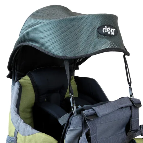Vista 4 de ClevrPlus Canyonero Mochila de Camping para Bebé Senderismo Portabebés para Niños Pequeños con Soporte y Visera Parasol, Verde Militar
