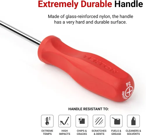 Vista 4 de TEKTON T10 Torx Destornillador de hoja de óxido negro de mango duro DST11100 Fabricado en Estados Unidos