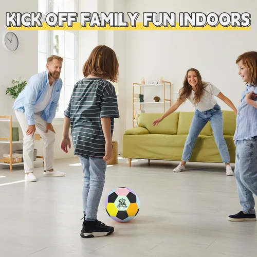 Vista 4 de Balón de fútbol suave para interiores, tamaño 4, divertida pelota silenciosa para niños y adolescentes, entrenamiento de drible en interiores