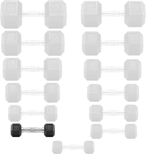 Vista 4 de Philosophy Gym Mancuernas hexagonales con revestimiento de goma, pares