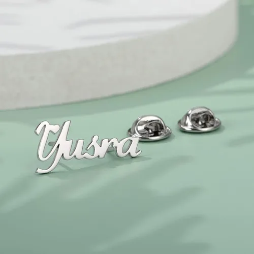Vista 5 de LongLiter - Broches de nombre personalizados, con inicial, broche de nombre, Alfiler para regalo, bodas, insignias para mujeres, hombres, joyas