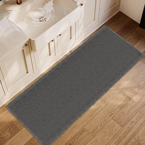 Vista 23 de ZALL - Tapete de baño de punto gofre beige, súper absorbente, antideslizante, largo, color crema, 24 x 72 pulgadas, lavable a máquina, ultra suave