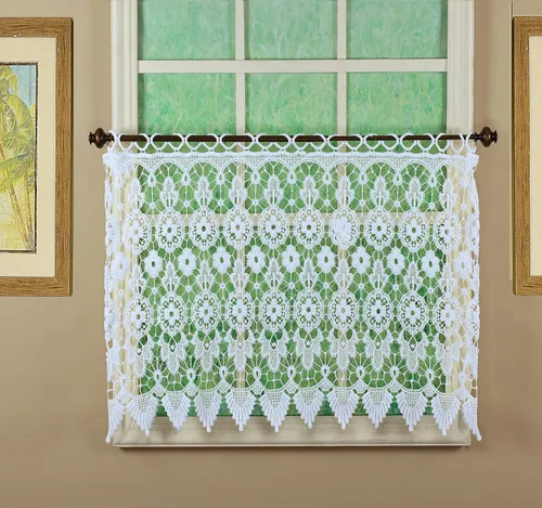 Vista 17 de Cortina de Medallón Macramé de Today's Curtain 30 cm, Color Écru, 89 cm x 30 cm