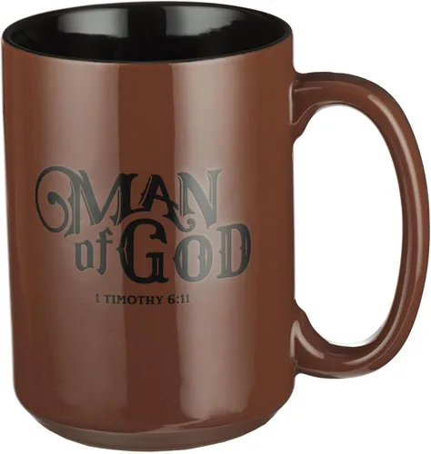 Vista 15 de Christian Art Gifts Taza grande de cerámica inspiradora con escritura bíblica para café y té para hombres: Versículo bíblico que anima al hombre