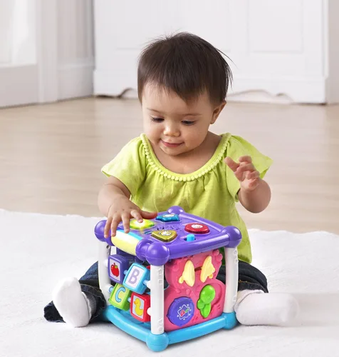 Vista 3 de Cubo de actividades VTech Busy Learners, morado, exclusivo en línea