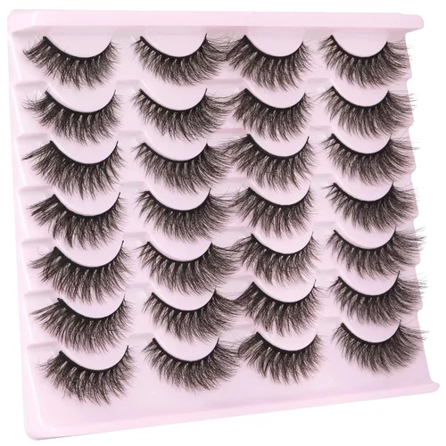 Vista 6 de Pestañas postizas de visón natural, efecto ojo de gato, finas, 16 mm, 5D, paquete de 14 pares de pestañas falsas de TNFVLONEINS