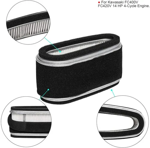 Vista 4 de HIFROM Filtro de aire 11013-2110 con prefiltro de repuesto para Kawasaki FC400V FC420V 14 HP motor de 4 ciclos John Deere M97211 M74285 LX172 LX176