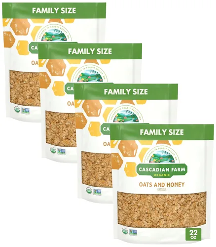 Vista 15 de Cascadian Farm Granola orgánica, cereales de canela y pasas, bolsa resellable, 11 onzas