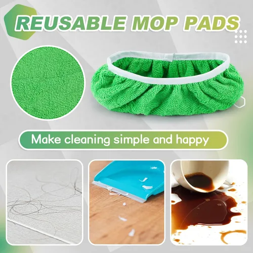Vista 3 de Ziliny 32 almohadillas reutilizables de microfibra lavables de microfibra compatibles con Swiffer Refill paños de barrido en seco para limpieza