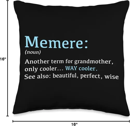 Vista 4 de Gifts For Memere Memere: Funny Definition Noun-Nother Term - Almohada de 16 x 16 pulgadas, multicolor