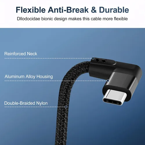 Vista 2 de Thsucords Cable de extensión USB C de 100 W, 0.3 pies, 10 Gbps 90 grados en ángulo recto USB C 3.2 macho a hembra, extensor de video 4K, cable