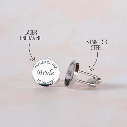 Vista 4 de Gemelos grabados personalizados para hombres, regalo de boda personalizado para novio, padre de la novia y el novio, mejores hombres, gemelos