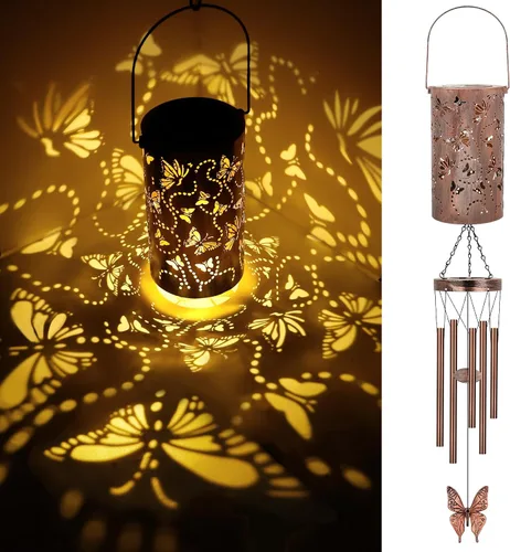 Vista 9 de YHmall Campanillas de viento Cardinal para exteriores, luces colgantes solares, campanillas de viento al aire libre, regalos Cardinal para mujeres